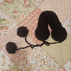 Black Pom-Pom Ear Muffs